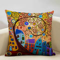 Axyaa Scenic Illustration Cushion Cover 45x45cm for Home Art Decoration