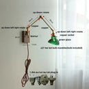 Axyaa Copper LED Swing Arm Wall Light Fixture Nodic Walnut Design