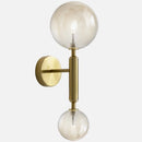Axyaa Amber Glass Ball LED Wall Light - Nordic Modern Brass Copper G4 Bedroom Stair Lamp