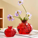 Axyaa Clear Glass Pomegranate Vase for Home Wedding Party Table Decor
