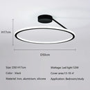 Axyaa Modern LED Round Ring Ceiling Chandelier Aluminum Dimmable Bedroom Light Fixtures