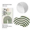 Axyaa Green Geometry Plant Leaves Canvas Wall Art Print Nordic Home Decor