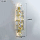 Axyaa Crystal Large Wall Lamp for Duplex Building Villa Hall, High-End Decorative Lighting