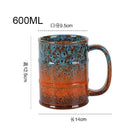 Axyaa Oil Drum Ceramic Coffee Cup Set - Large 600ML Capacity Home Decor