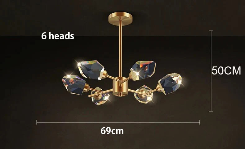 Axxya Crystal Chandelier: Luxury Living Room & Bedroom Pendant Light