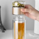 Axya Double Layer Glass Tea Infuser Tumbler - 390ML