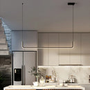 Axyaa Black LED Pendant Lights: Nordic Modern Chandelier for Dining Room, Kitchen, Bar