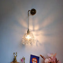 Axyaa Crystal Copper Wall Sconce LED Light for Home Decor and Lighting