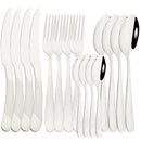 Axyaa Stainless Steel Cutlery Tableware Set Dinnerware Black Silverware Kit