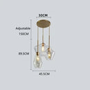 Axyaa Modern Amber LED Glass Chandelier Indoor Lighting Pendant Light