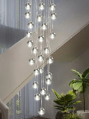 Axyaa Luxury Crystal Spiral Staircase Chandelier for Duplex Loft Living Room