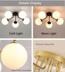 Axyaa Milk White Glass Ball Chandelier Ceiling Lights