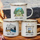 Personalized Caravan Enamel Mug by Axyaa - Camper Coffee Tea Cup