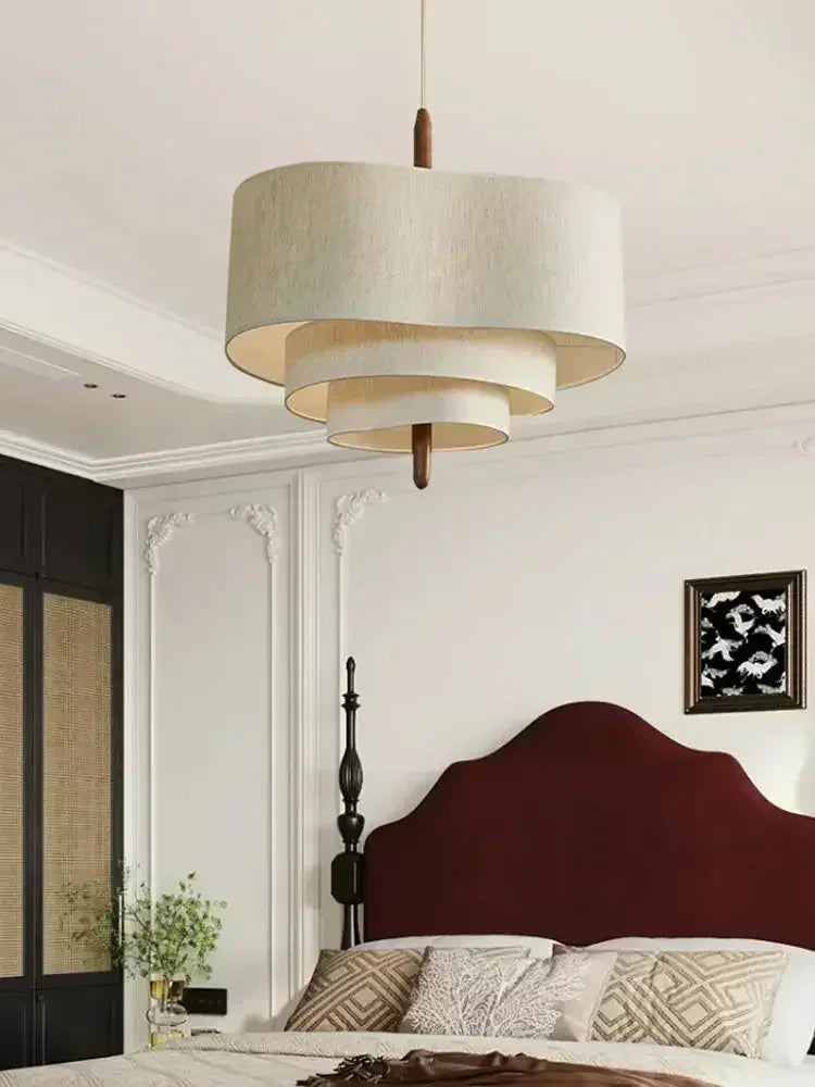 Axyaa Wabi Sabi Cloth Ceiling Lamp: LED Island Pendant Chandelier for Home Decor
