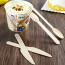 Axyaa Biodegradable Wooden Cutlery Set | 100 Disposable Utensils with Mini Spoons