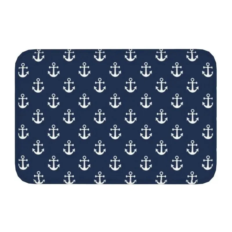 Axyaa Nautical Compass Anchor Rudder Printed Small Non-slip Doormat