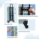 Axyaa 4 in 1 Rolling Makeup Train Case with Key, Wheels, Large Capacity