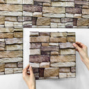 Axyaa 3D Faux Stone Tile Sticker for Kitchen and Bathroom Walls