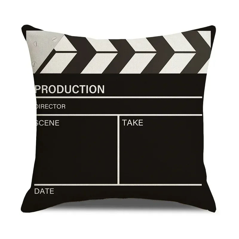Axyaa Retro Movie Subtitle Linen Pillowcase 45x45cm Sofa Cushion Cover