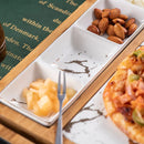 Axyaa Square Ceramic Plate with Gold Pattern for Nordic Restaurant Pizza and Snacks.