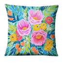 Axyaa Watercolor Flowers Painting Print Pillowcase 45x45cm Home Decor Pillows