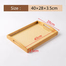 Axyaa Acrylic Bamboo Cotton Tray, Rectangular Tea Set, Portable Tea Plate
