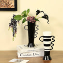 Ceramic Vase with Abstract Geometric Design by Axyaa