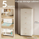 Axyaa Multi-Tier Storage Cabinet, Heavy-Duty Organizer with Rollers, Single/Double Door Design