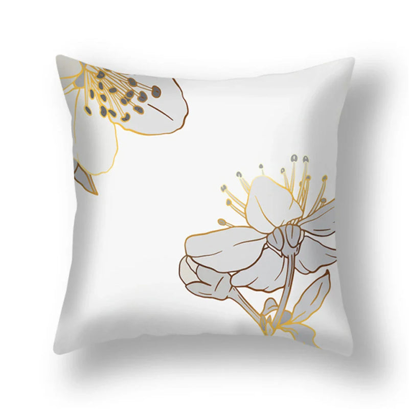 Black Gold Sun Cushion Cover Vase - Axyaa Home Pillowcase Square Cushions