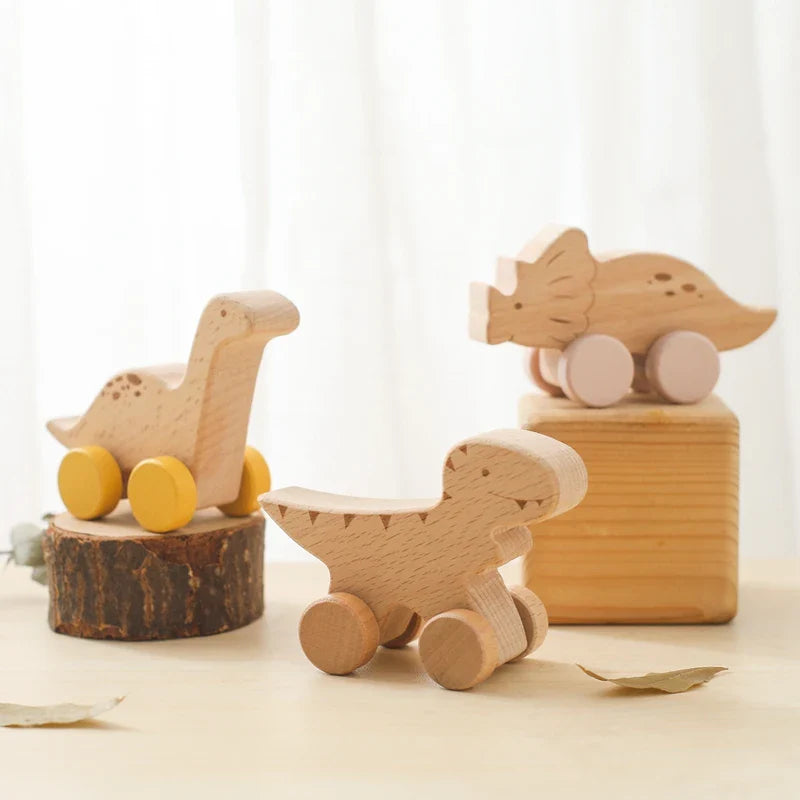 Axya Dinosaur Wooden Building Blocks Car Educational Toys