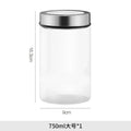 Axyaa Glass Storage Jar Kitchen Tea Coffee Bean Sealed Metal Lid Home Decor