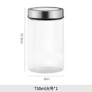 Axyaa Glass Storage Jar Kitchen Tea Coffee Bean Sealed Metal Lid Home Decor