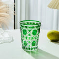 Axyaa Colorful Tumbler Cup, Hand-carved, Heavy Bottom, Whiskey & Bourbon Glass, 310ml