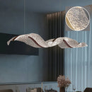 Axyaa Nordic Wave Chandelier: Stylish LED Pendant Light for Dining Room and Bar