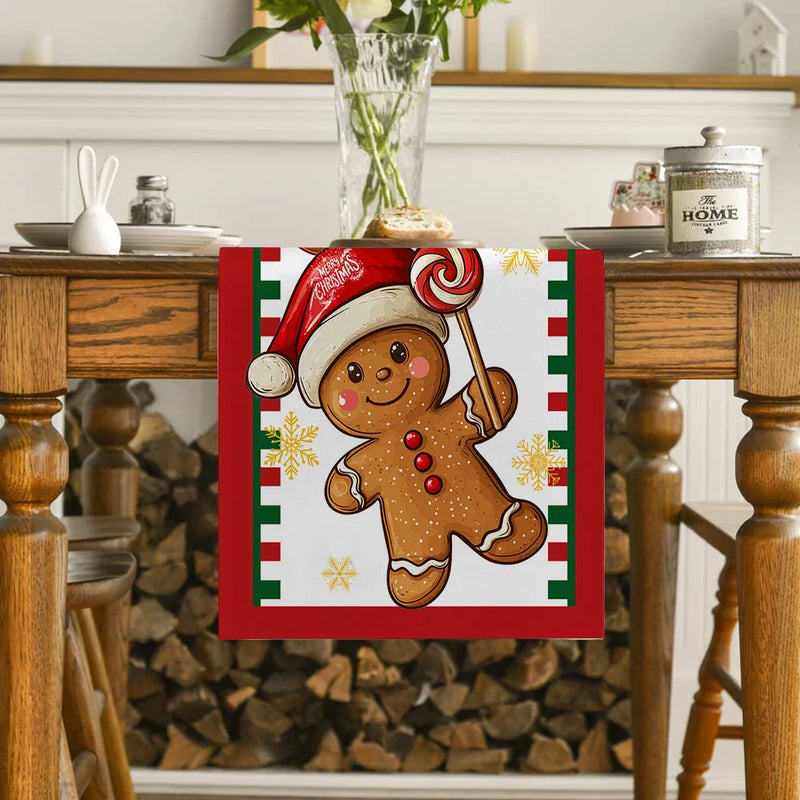 Axyaa Christmas Santa Table Runner for Dining Table Decoration