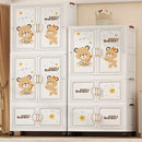 Axyaa Cartoon Wardrobe: Foldable Storage Organizer with Wheels