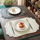 Axyaa Cream Square PU Placemats Set - Waterproof Heat Insulation Non-Slip Tableware Mats