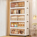 Axyaa Double-Door Plastic Storage Cabinet for Bedroom, Multi-Layer Organizer Box with Lid