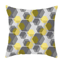 Axyaa Yellow Floral Geometric Pillowcase for Home Decor