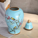Axyaa Ceramic Floral Vase Set - Antique Porcelain Storage Jars for Rustic Home Decor
