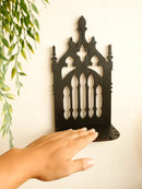 Axyaa Gothic Wooden Fence Wall Shelf Crystal Holder Room Decor
