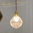 Axyaa Modern LED Glass Copper Pendant Light with Knob Switch