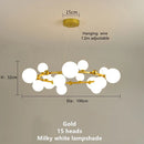 Axyaa Magic Beans Glass Ball LED Ceiling Chandelier – Modern Home Decor Lighting