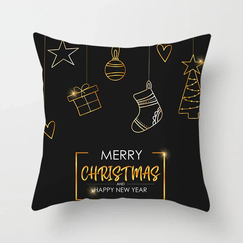 Axyaa Christmas Theme Pillowcase for Festive Sofa Decor and Holiday Gift