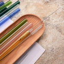 Axyaa Glass Milkshake Bubble Tea Straw Set with Cleaning Brush