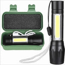Axya Super Bright LED Flashlight: Waterproof Zoom Torch, High Lumen, USB Charging
