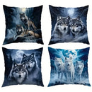 Axyaa Wolves In Moonlit Forest & Snow Pillow Covers - Sofa Bedroom Car Decor