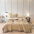 Axyaa Velvet Carved Winter Bed Blanket | Luxury Thick Plush Sofa Throw Blanket