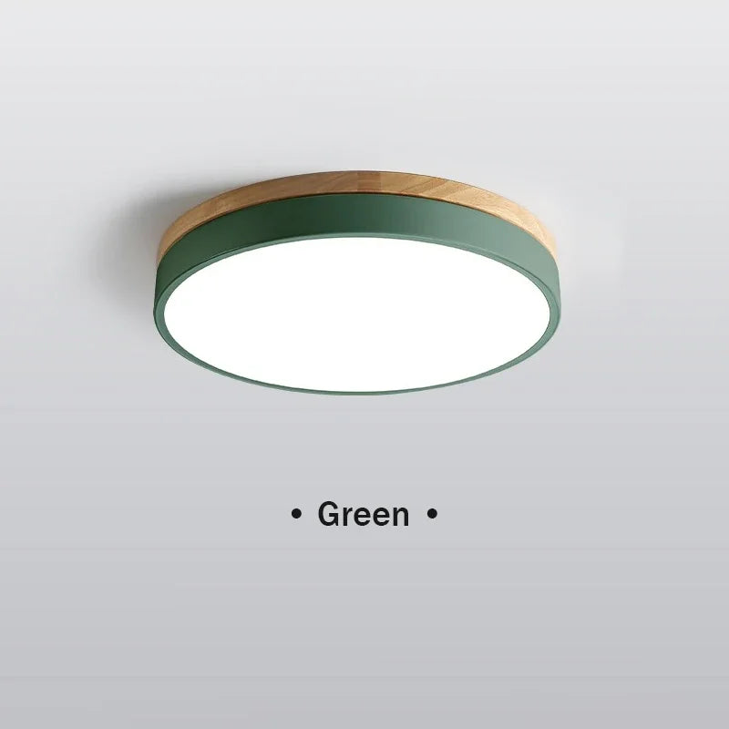 Axyaa Nordic Macaron Wood Ceiling Light for Home Decor and LED Lighting