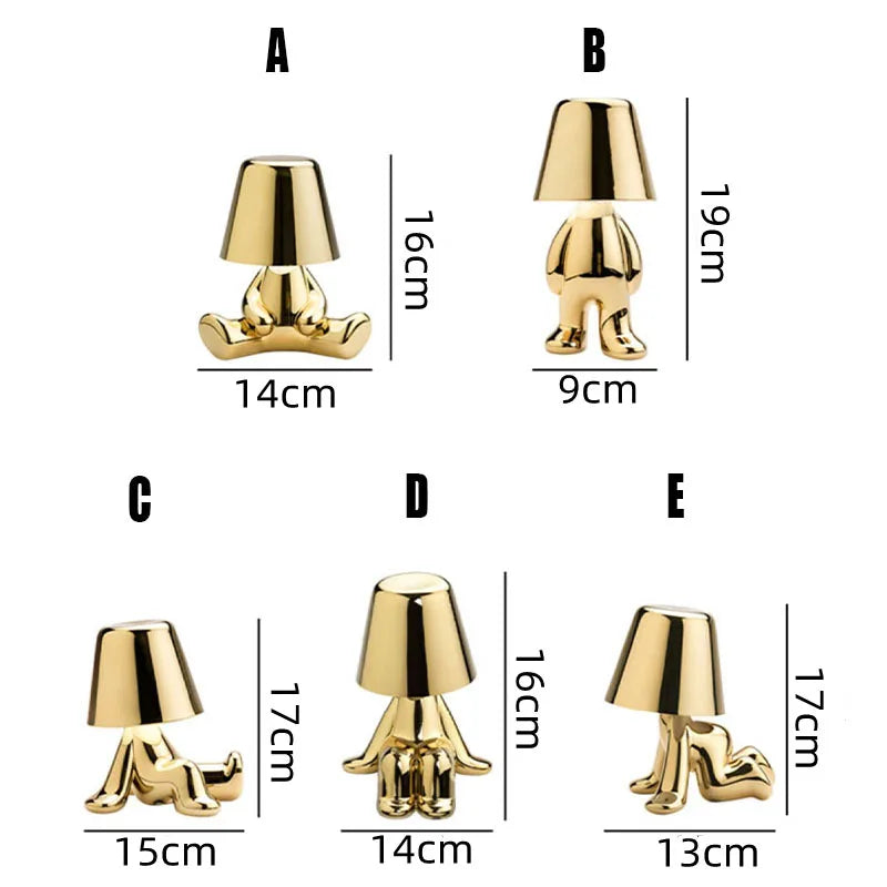 Axya Golden Man Touch Lamp for Bedroom Night Light Decoration